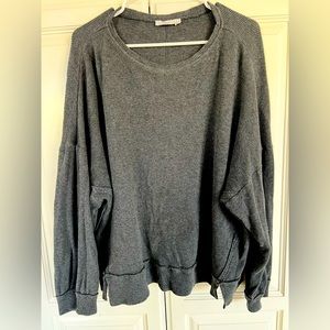 Talulah charcoal waffle shirt- L